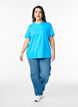 T-shirt basique en coton &agrave; col rond, Bleu, Model image number 1