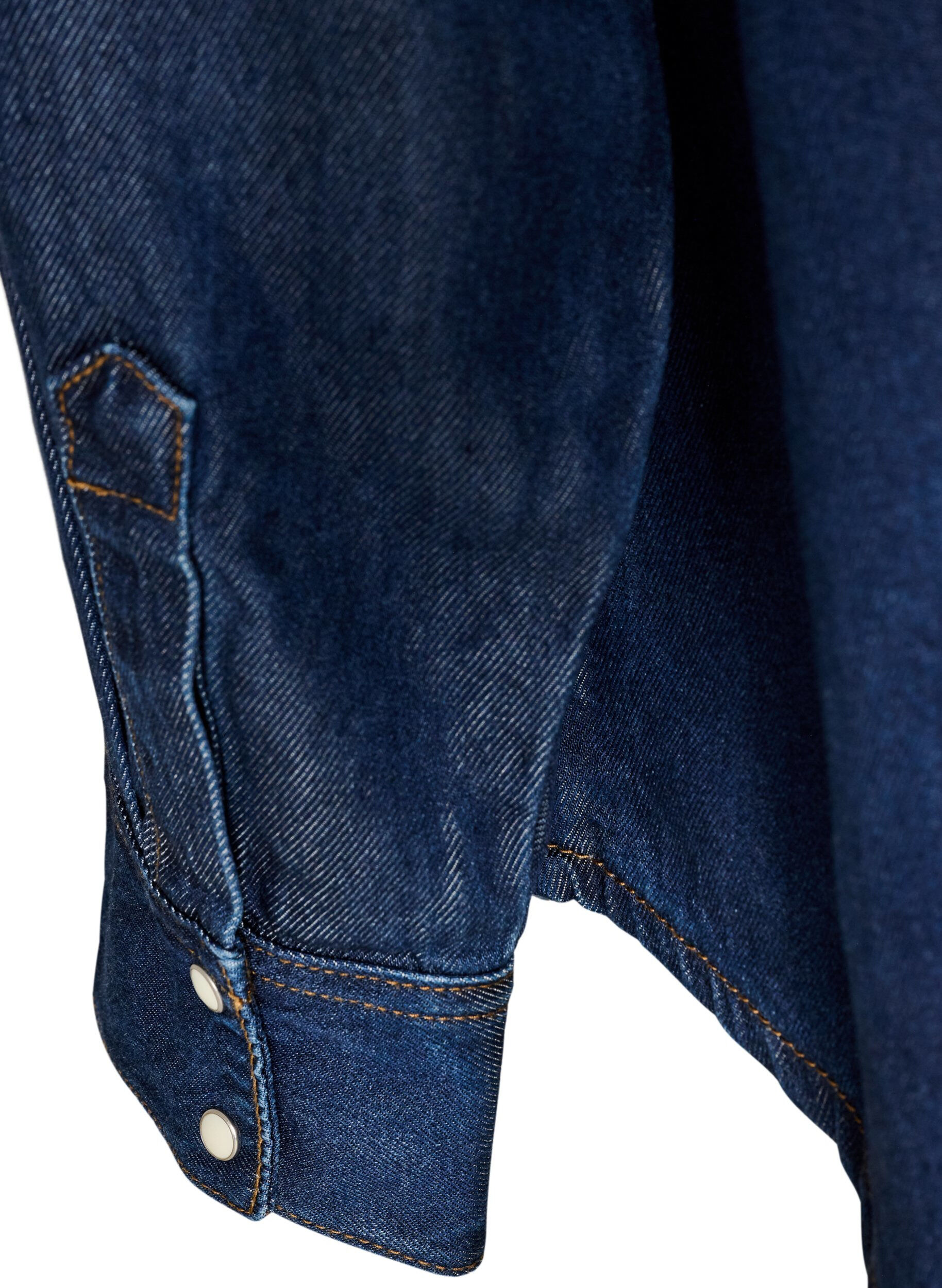 ZizziChemise en jean en lyocell avec boutons-pression, Bleu, Packshot image number 3