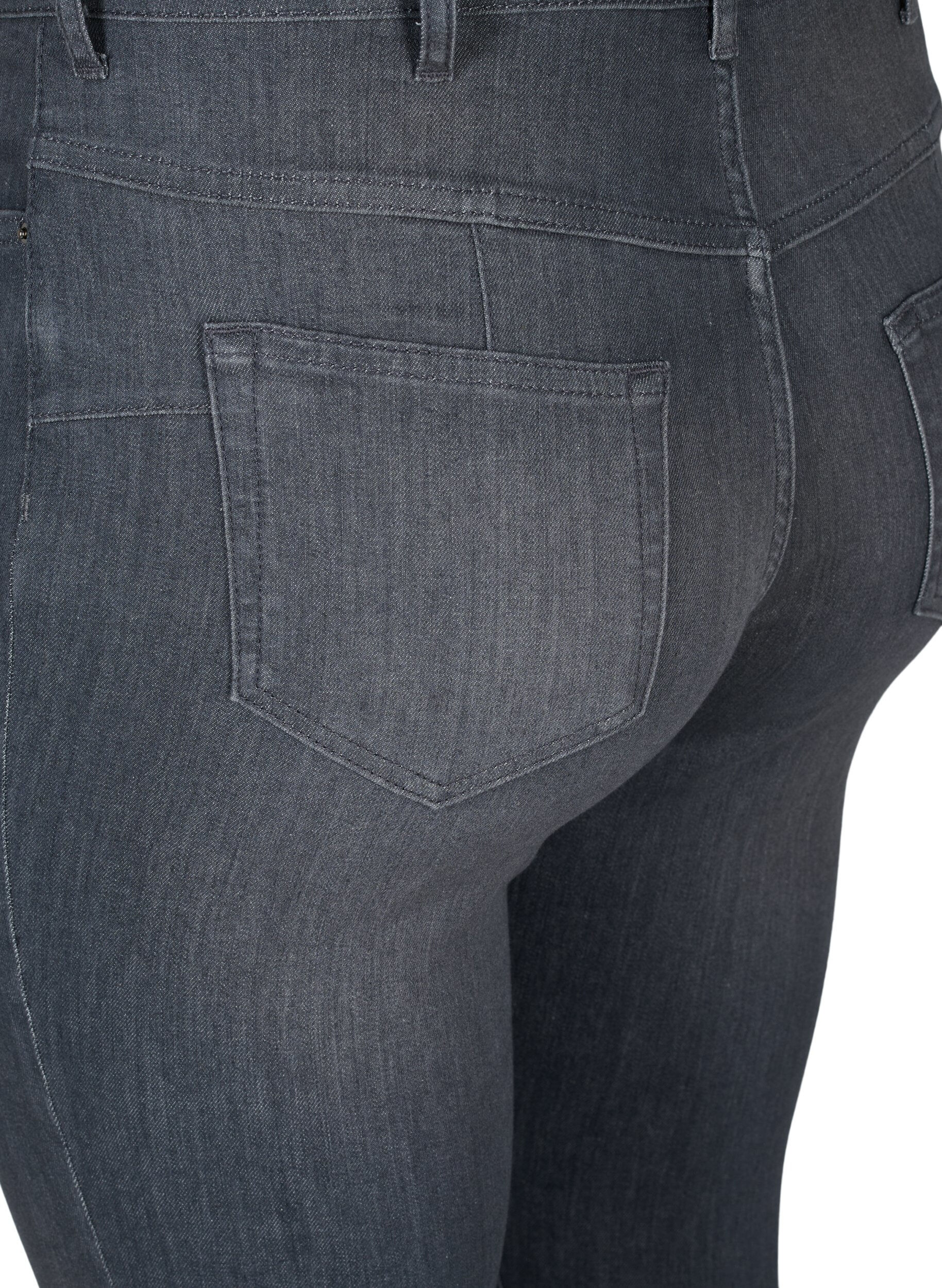 ZizziAmy jeans met hoge taille en push up, Grey Denim, Packshot image number 3