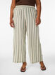 Pantalon large en lin et viscose, Vanille, Model image number 2