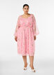 Robe de soir&eacute;e en mousseline &agrave; manches longues, Rose, Model image number 0
