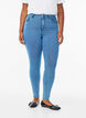 Jean Amy taille haute coupe super slim, Bleu, Model image number 2