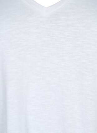 T-shirt basique à manches courtes avec col en V, Bright White, Packshot image number 2