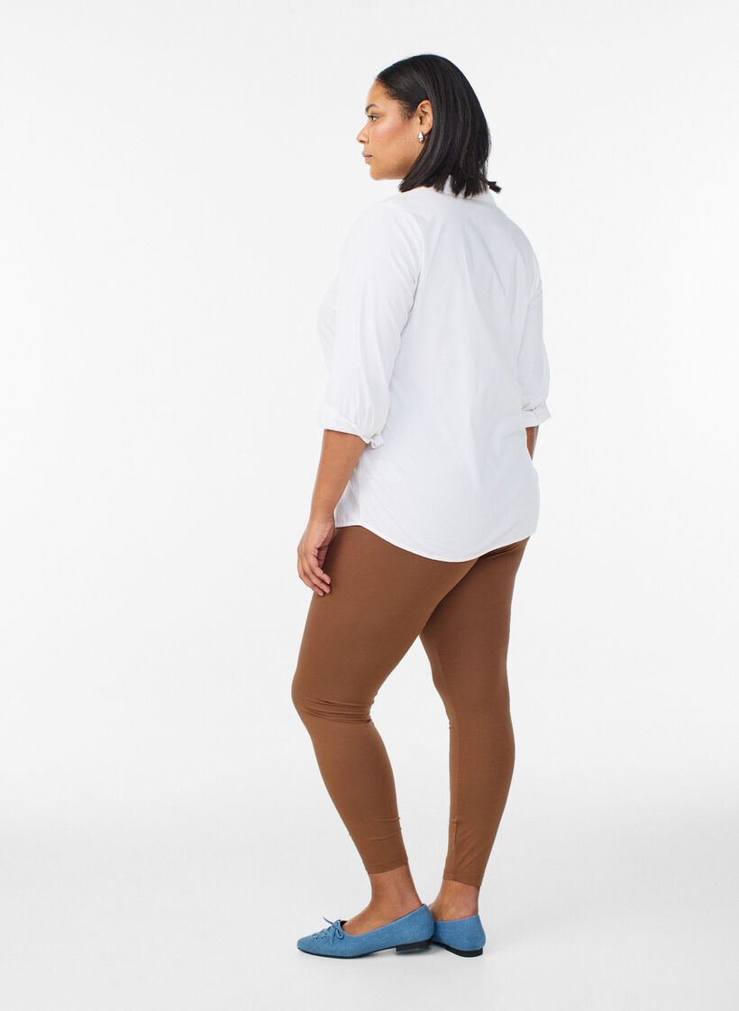 Leggings basiques en viscose, Marron, Model image number 2