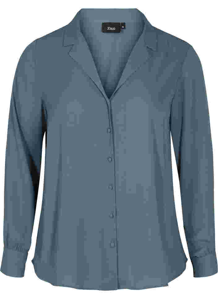 Chemise à col en V avec fermeture à boutons, Balsam Green, Packshot image number 0