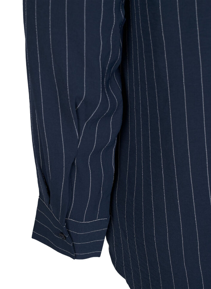Streepjes overhemdblouse, Blauw, Packshot image number 3