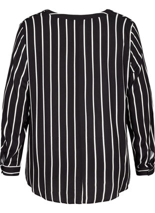 Viscose tuniek met bloemenprint, Black White stripe, Packshot image number 1