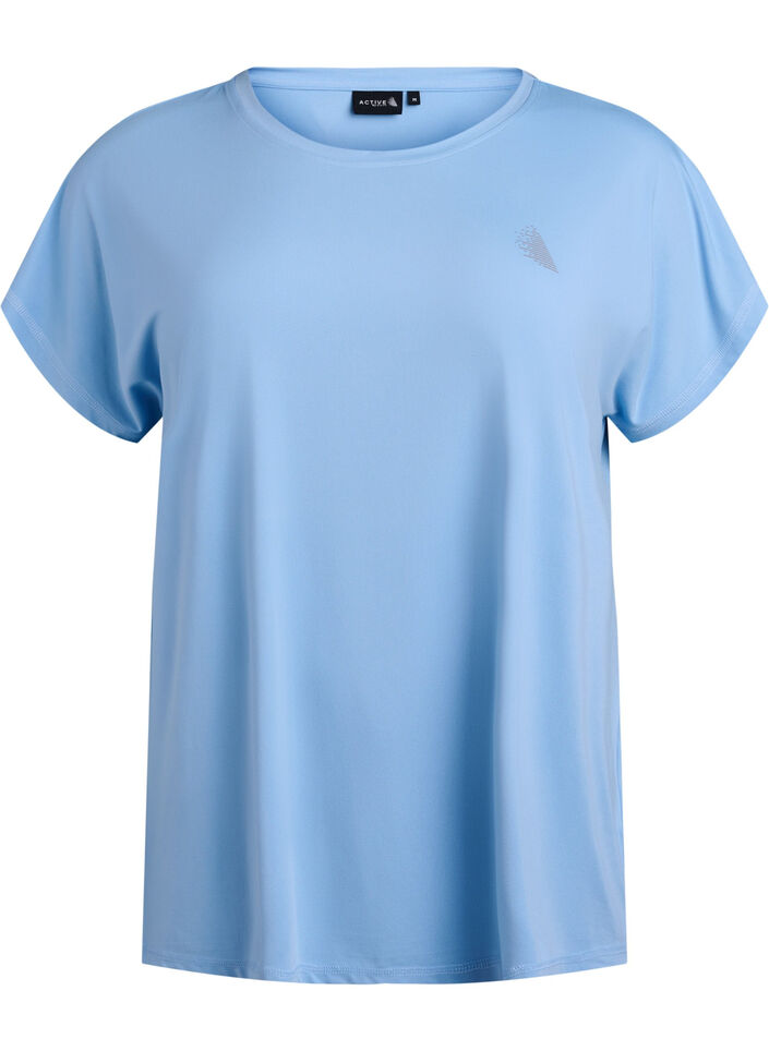T-shirt de sport uni, Bleu, Packshot image number 0