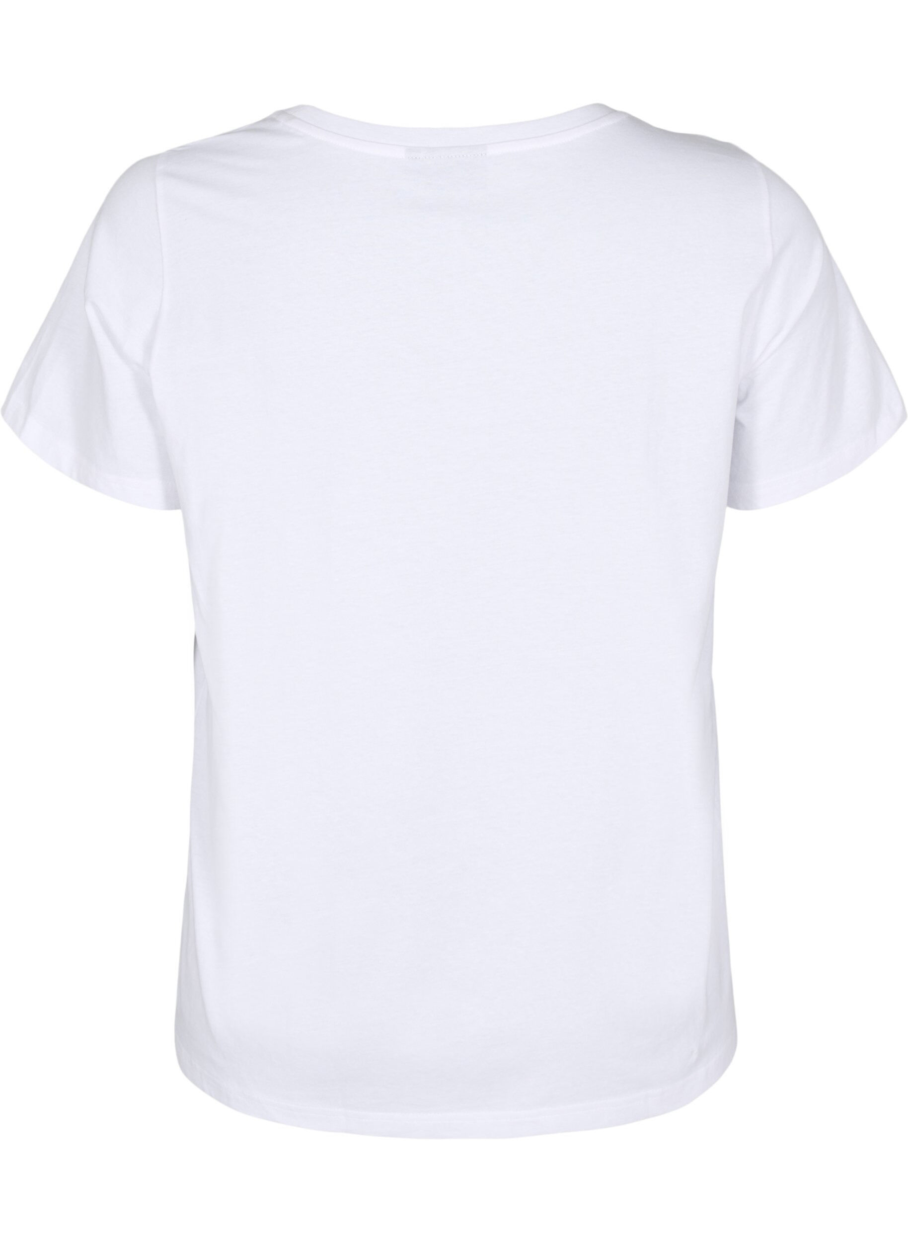 Zizzi T-shirt en coton avec motif, Bright W. w. Heart, Packshot image number 1