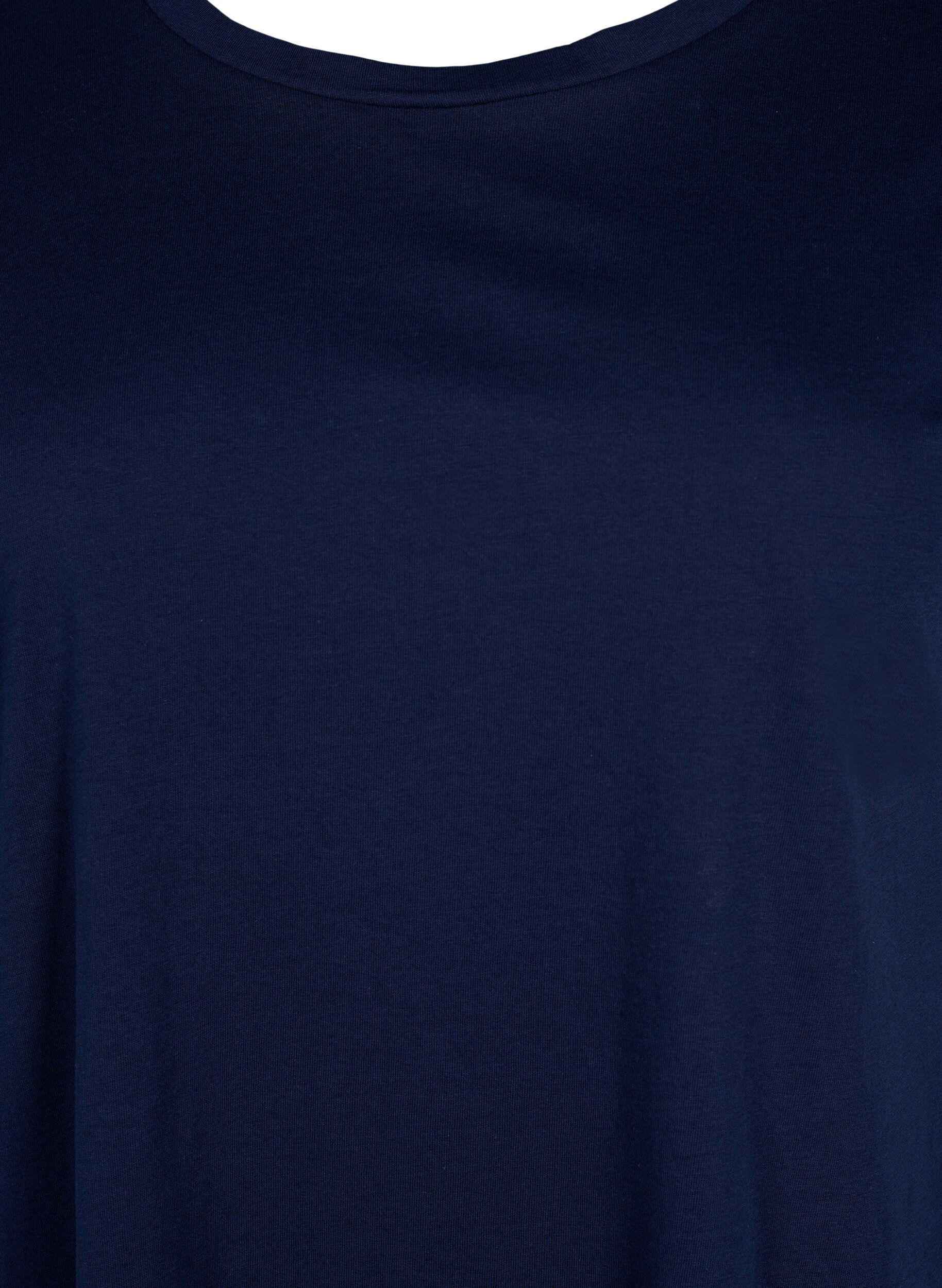ZizziT-shirt &agrave; manches courtes en coton m&eacute;lang&eacute;, Bleu, Packshot image number 2