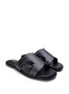 Wide fit - Platte sandalen met studs, Zwart, Packshot image number 1