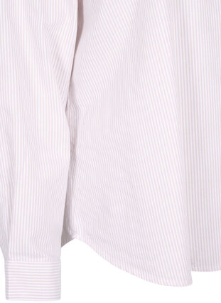 Katoenen overhemd met lange mouwen, White Taupe Stripe, Packshot image number 3
