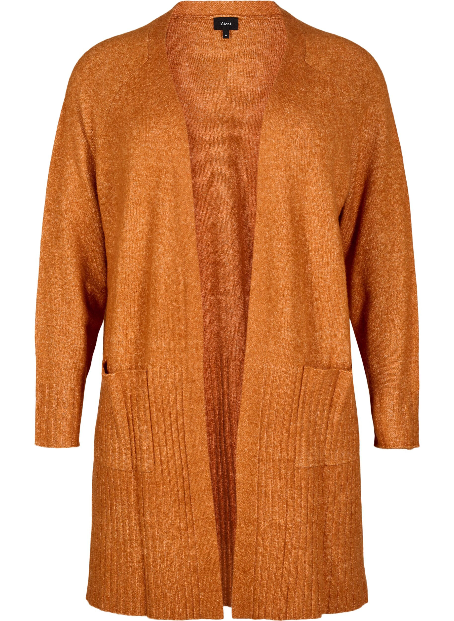 Zizzi Cardigan long avec des poches, Autumnal Mel., Packshot image number 0