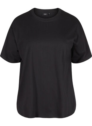 T-shirt à manches courtes en coton, Black, Packshot image number 0