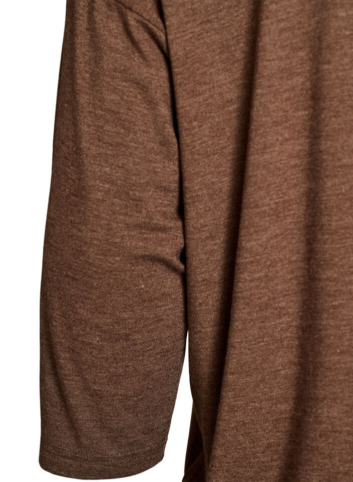 Blouse en jersey avec manches 3/4, Marron, Packshot image number 3