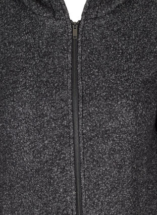 Veste courte chinée avec laine, Dark Grey Melange, Packshot image number 2
