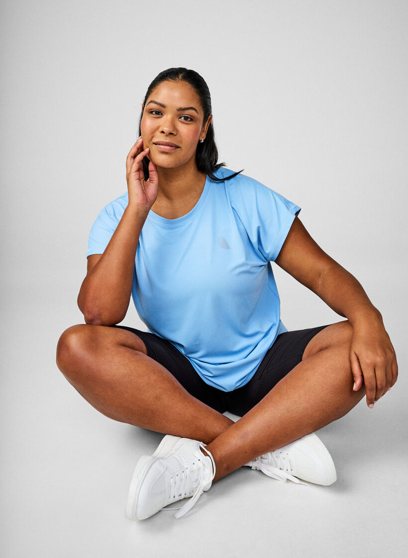 T-shirt de sport uni, Bleu, Image image number 0