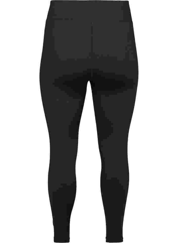 Cropped basic sportlegging, Black, Packshot image number 1
