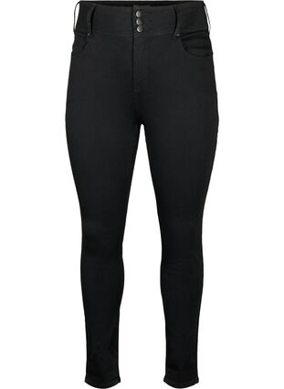 Super slanke Bea jeans met extra hoge taille, Black, Packshot image number 0