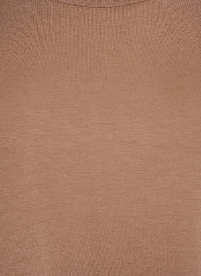 T-shirt court coupe ample en mélange de modal, Marron, Packshot image number 2