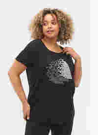 Trainingsshirt met print, Black w. White, Model