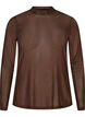Chemisier en maille ajust&eacute;e &agrave; manches longues, Marron, Packshot image number 0