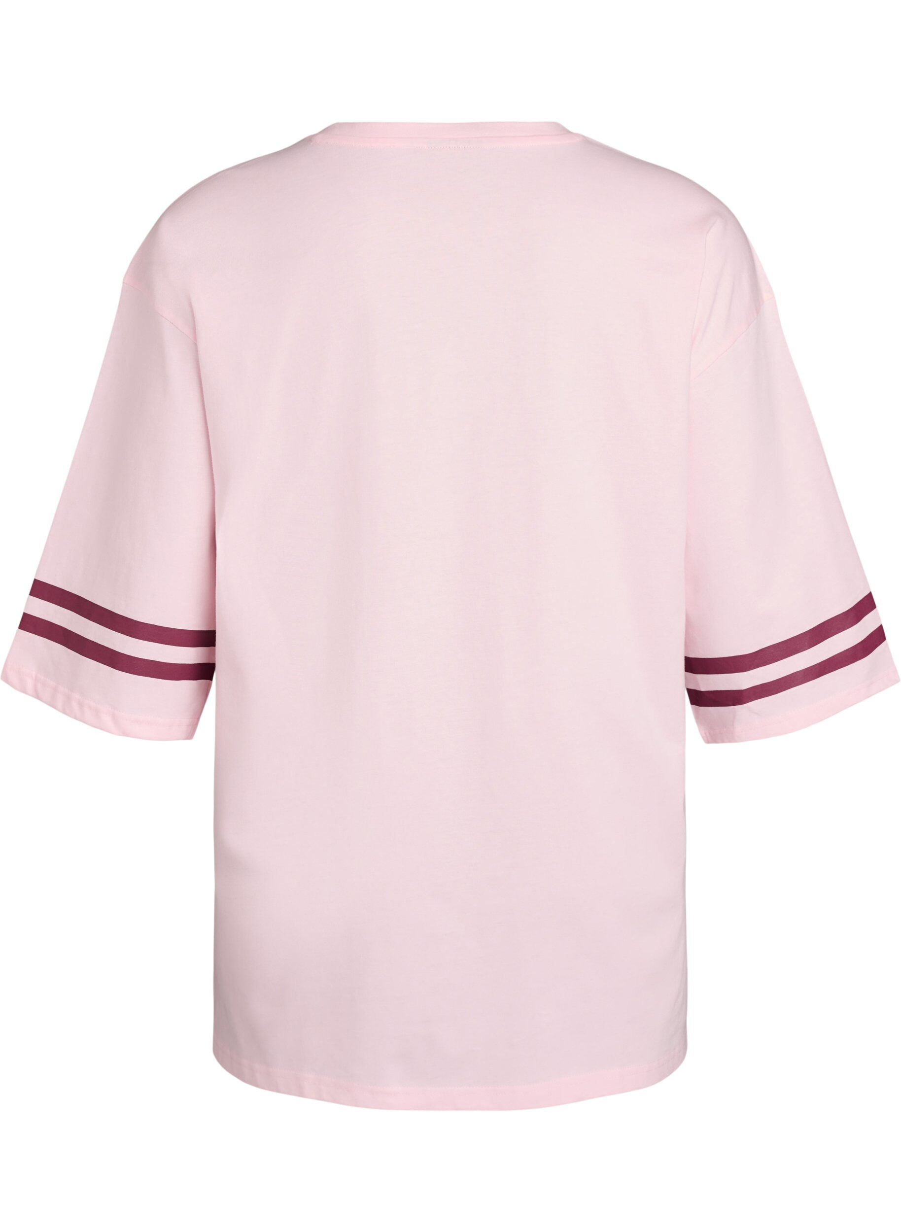 ZizziOversized college T-shirt met 3/4 mouwen, Roze, Packshot image number 1