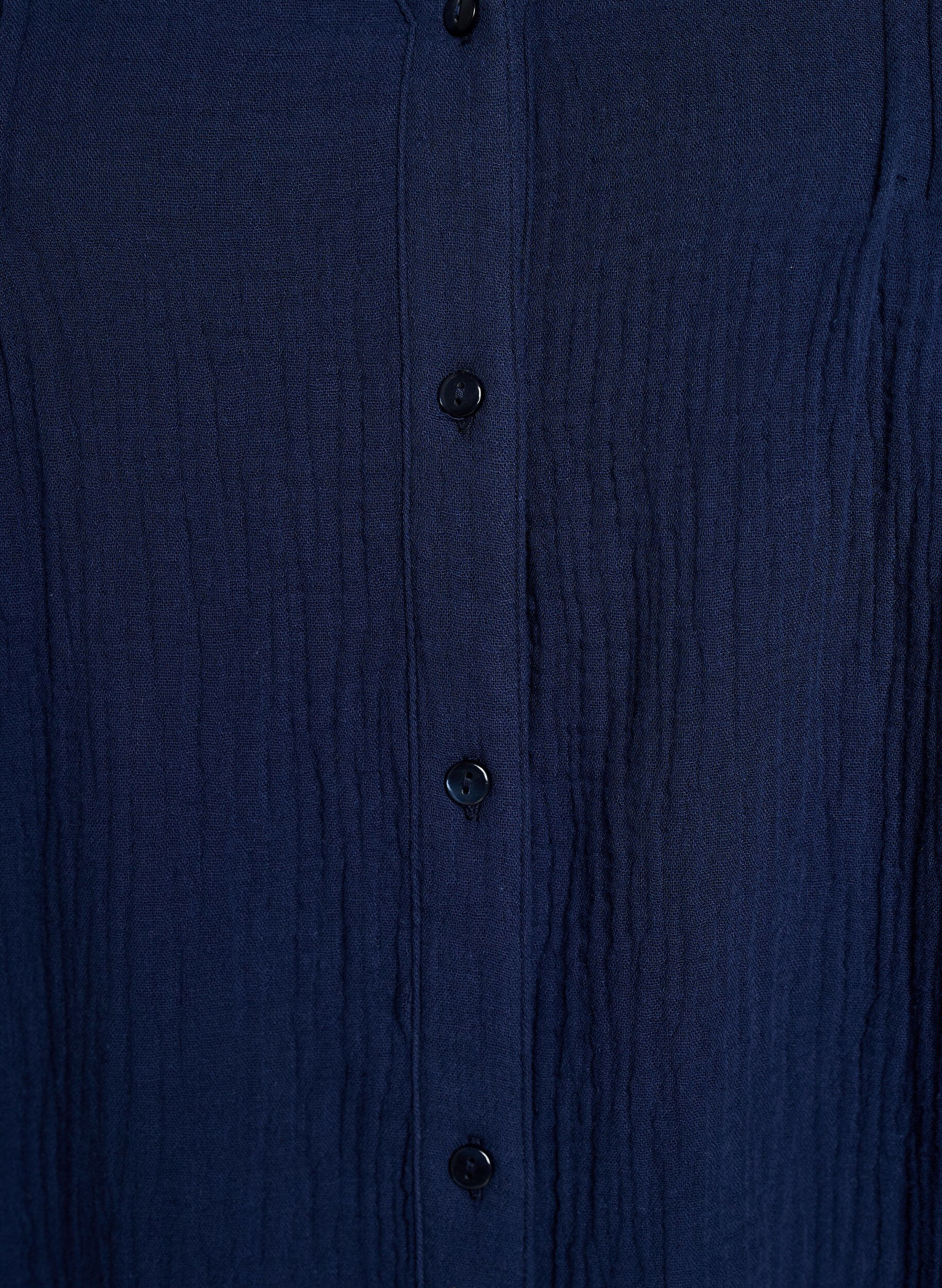 Zizzi Blouse en mousseline de coton avec d&eacute;tails brod&eacute;s, Bleu, Packshot image number 2