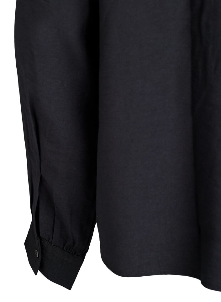 Blouse met knoopdetail op de rug, Zwart, Packshot image number 3