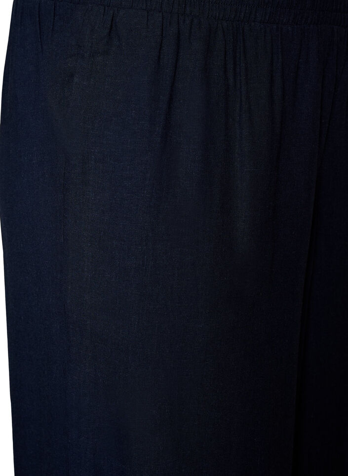 Pantalon large en lin et viscose, Bleu, Packshot image number 2