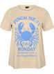 T-shirt en coton avec imprim&eacute;, Beige, Packshot image number 0
