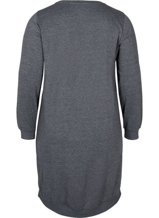 Gemêleerde sweaterjurk met zakken, Black, Packshot image number 1