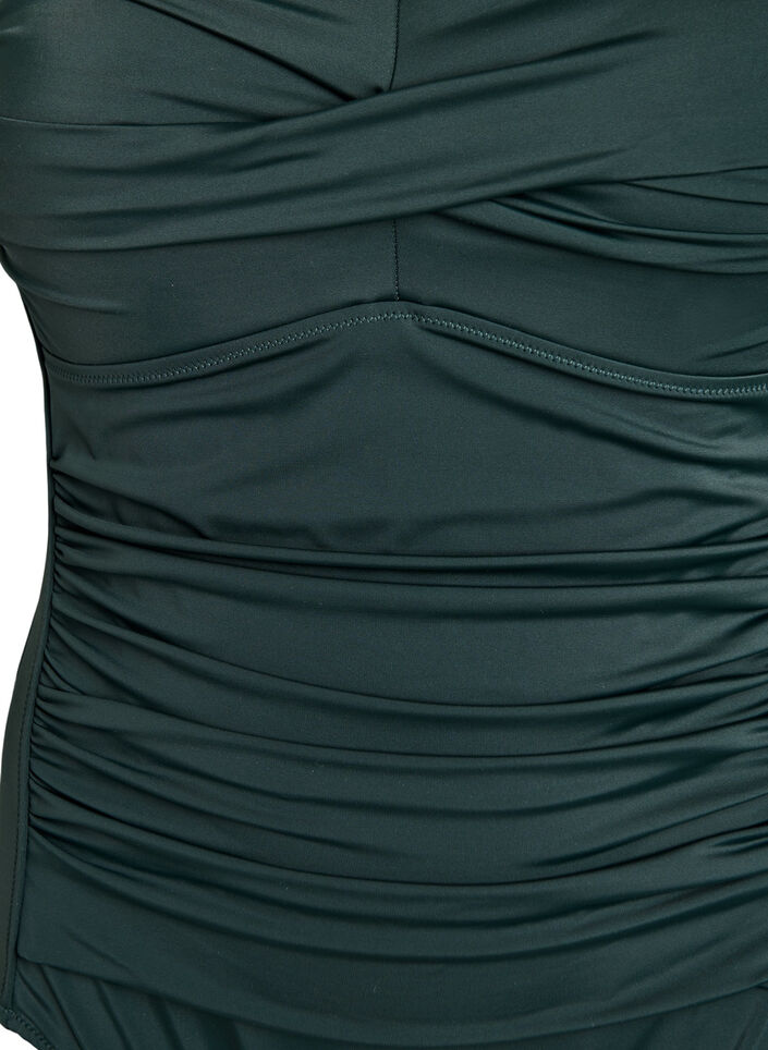 Gewatteerd badpak met draperie, Groen, Packshot image number 2