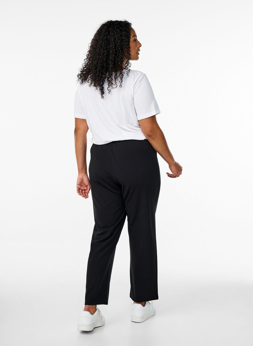 Broek met straight fit, Zwart, Model image number 1