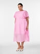 Enkellange jurk met vlindermouwen en strikceintuur, Roze, Model image number 0