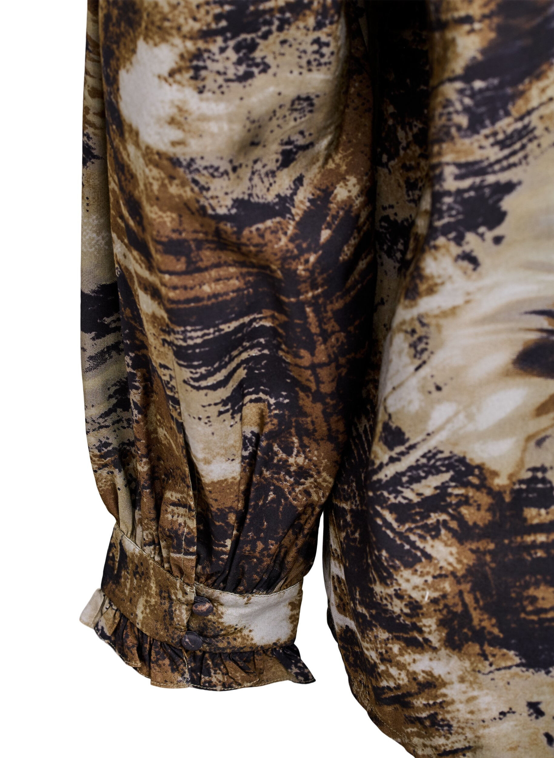 Zizzi Chemisier imprim&eacute; avec boutons, Vert, Packshot image number 3