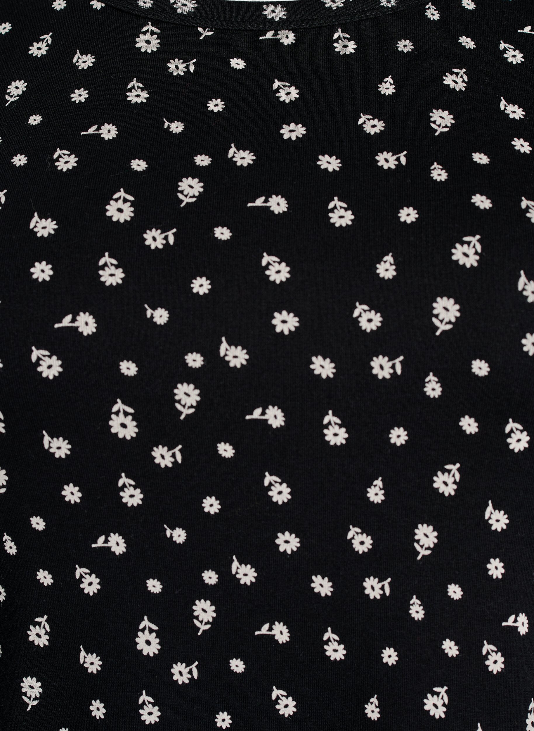 Zizzi T-shirt en coton avec imprim&eacute; int&eacute;gral, Noir, Packshot image number 2