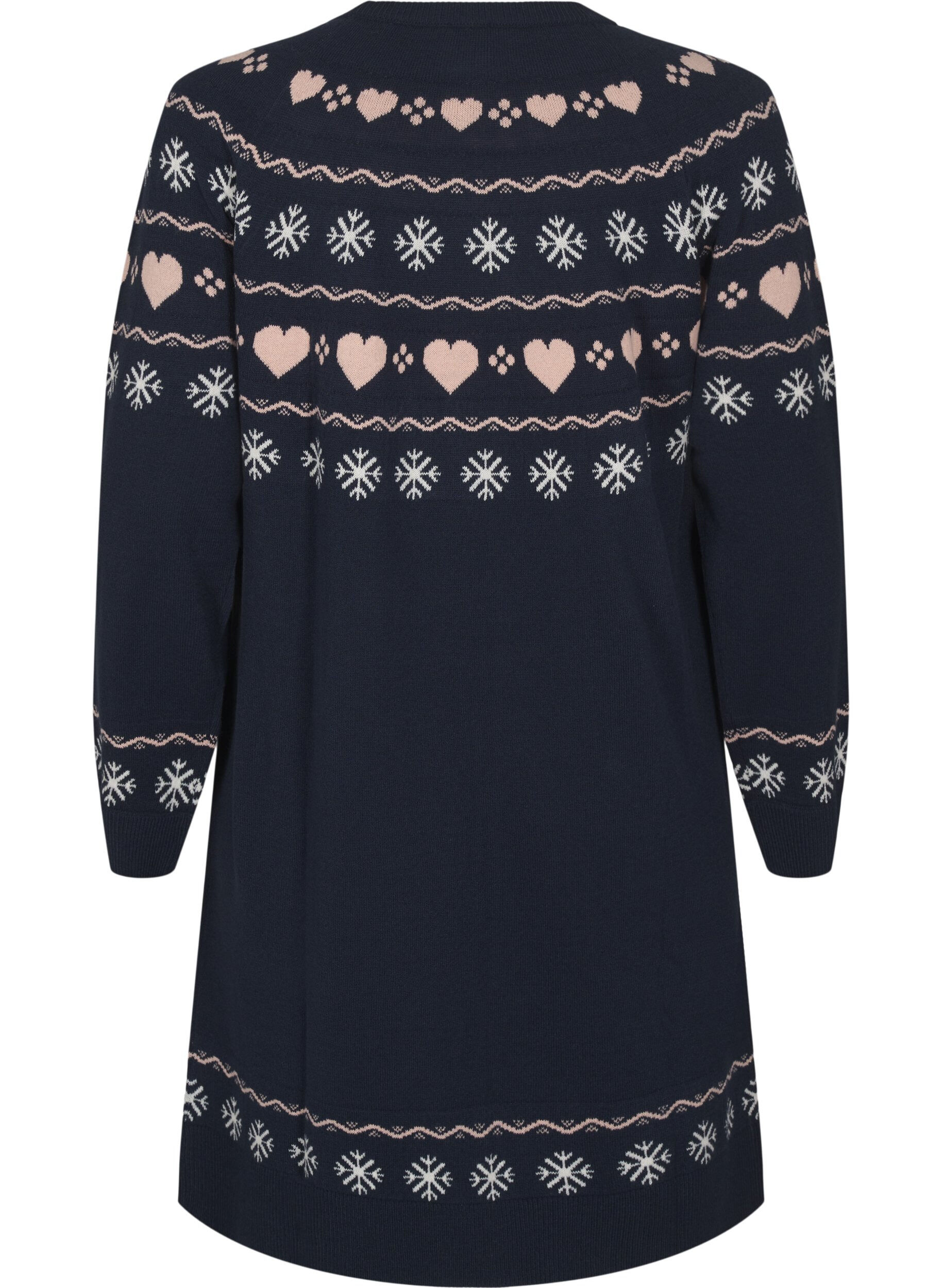 Zizzi Robes de No&euml;l en tricot, Navy Blazer Comb, Packshot image number 1