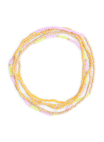 Pack de 5 bracelets en perles, Curry/Lgt Purple Mix, Packshot image number 0