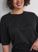 T-shirt avec strass et col rond, Noir, Model image number 3