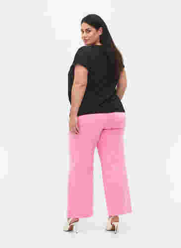 Jeans évasés à taille haute, Pink, Model image number 1