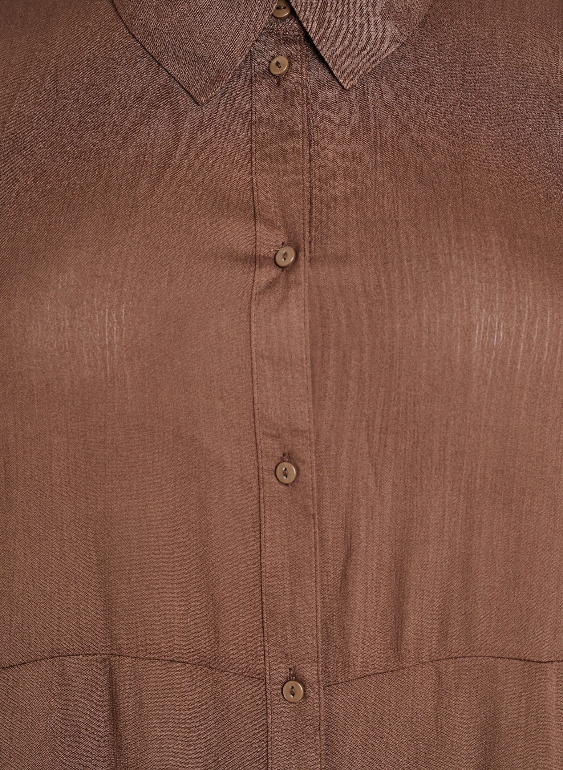 Zizzi Robe chemise mi-longue &agrave; manches courtes, Vert fonc&eacute;, Packshot image number 2