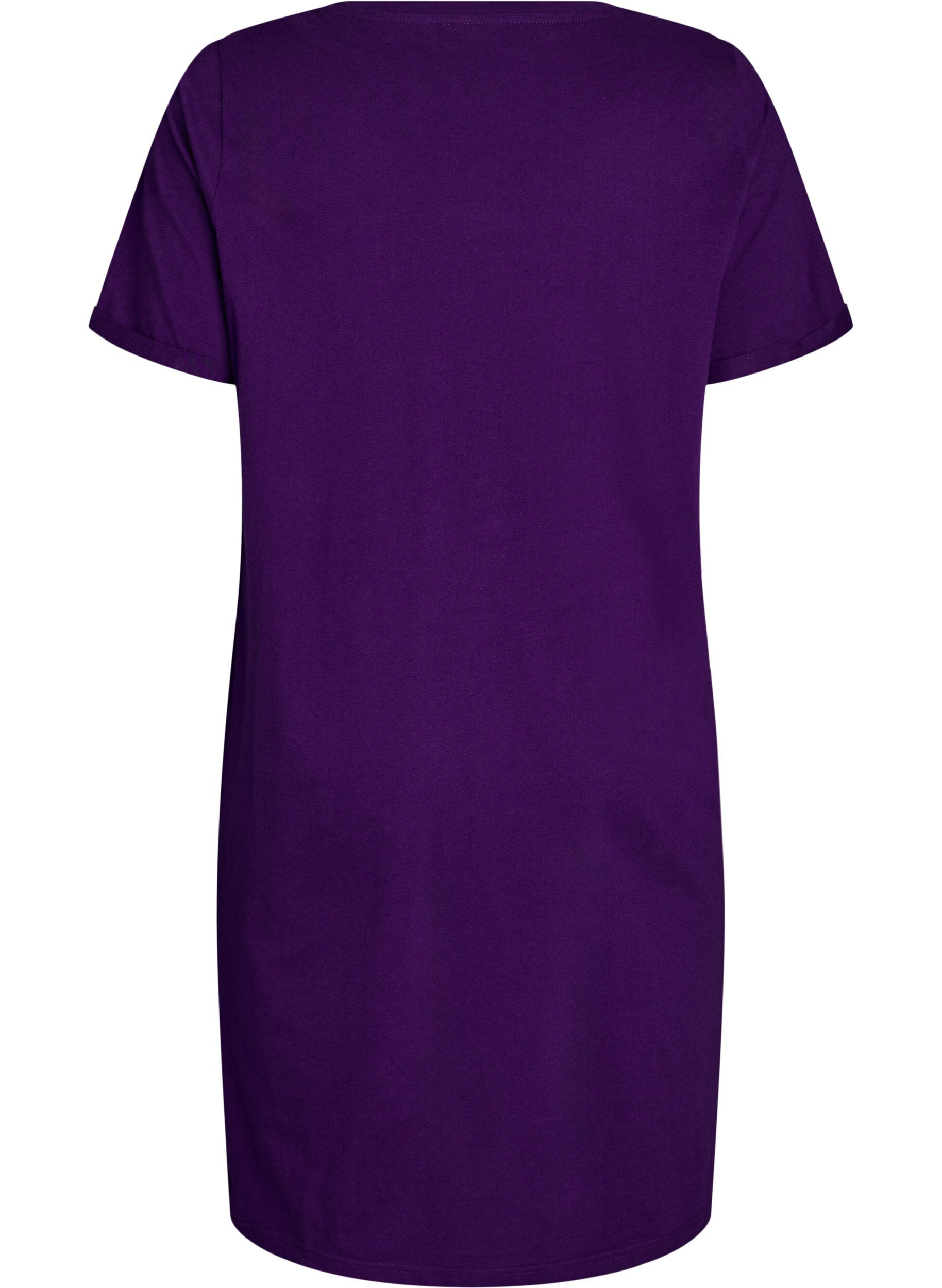 ZizziNachtjapon met korte mouwen van biologisch katoen, Blauw, Packshot image number 1