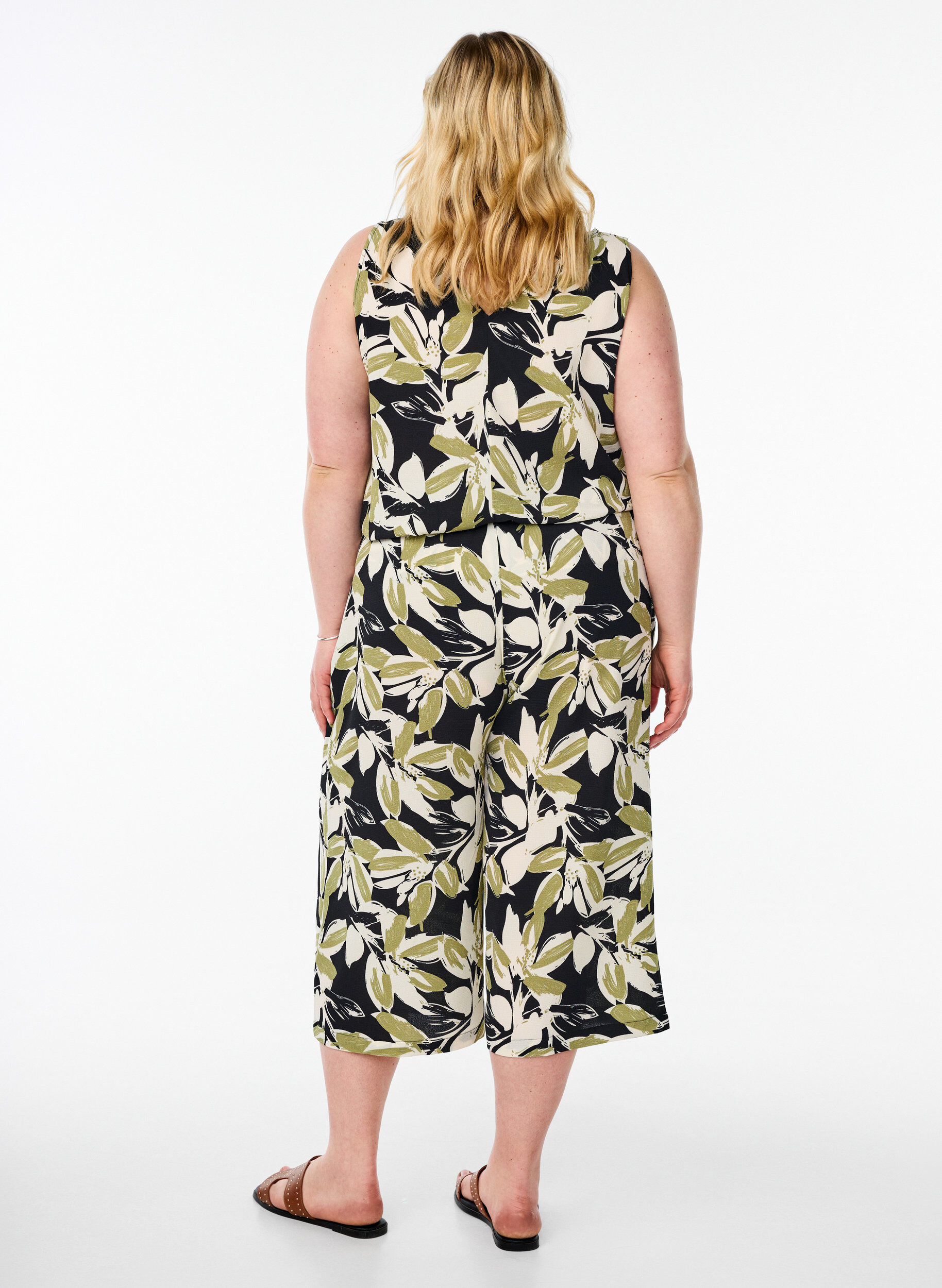 ZizziCulotte broek met print, Zwart, Model image number 1
