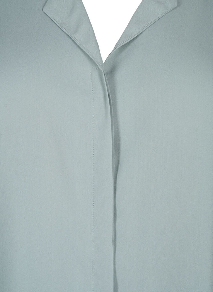 Effen shirt met V-hals, Chinois Green, Packshot image number 2