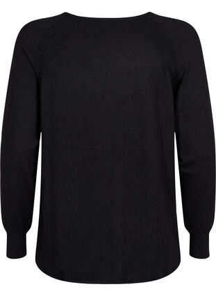 Chemisier en tricot à manches raglan, Black, Packshot image number 1