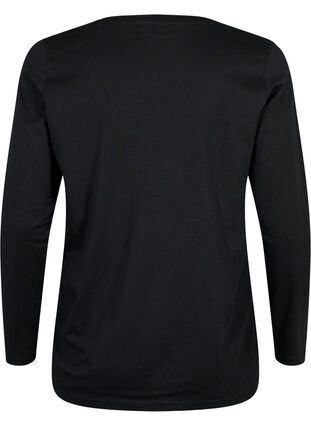 Chemise de nuit en coton avec impression de texte, Black W. Be, Packshot image number 1