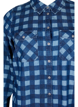 Chemise en coton à carreaux, Blue Check, Packshot image number 2