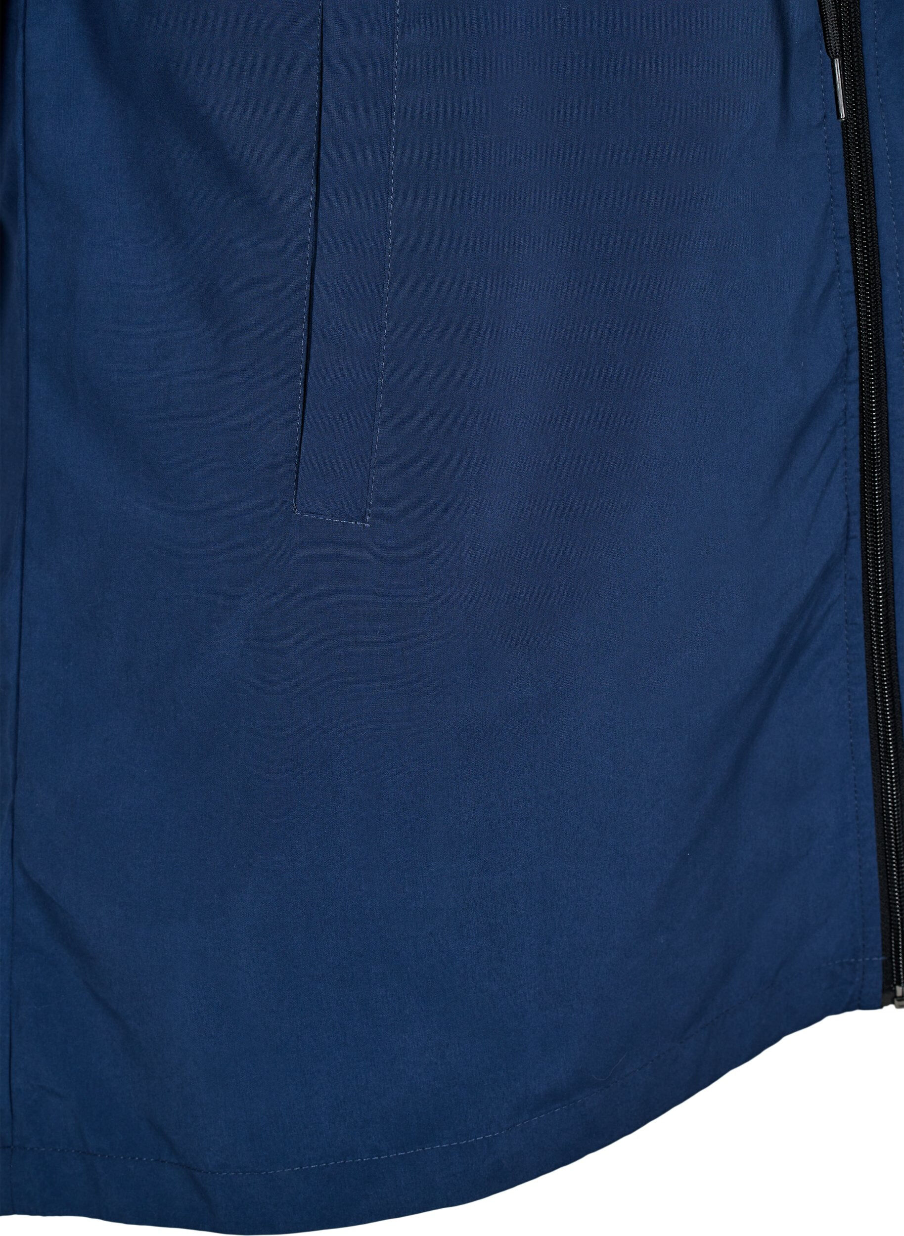ZizziFLASH - Waterafstotende parka met capuchon, Blauw, Packshot image number 3