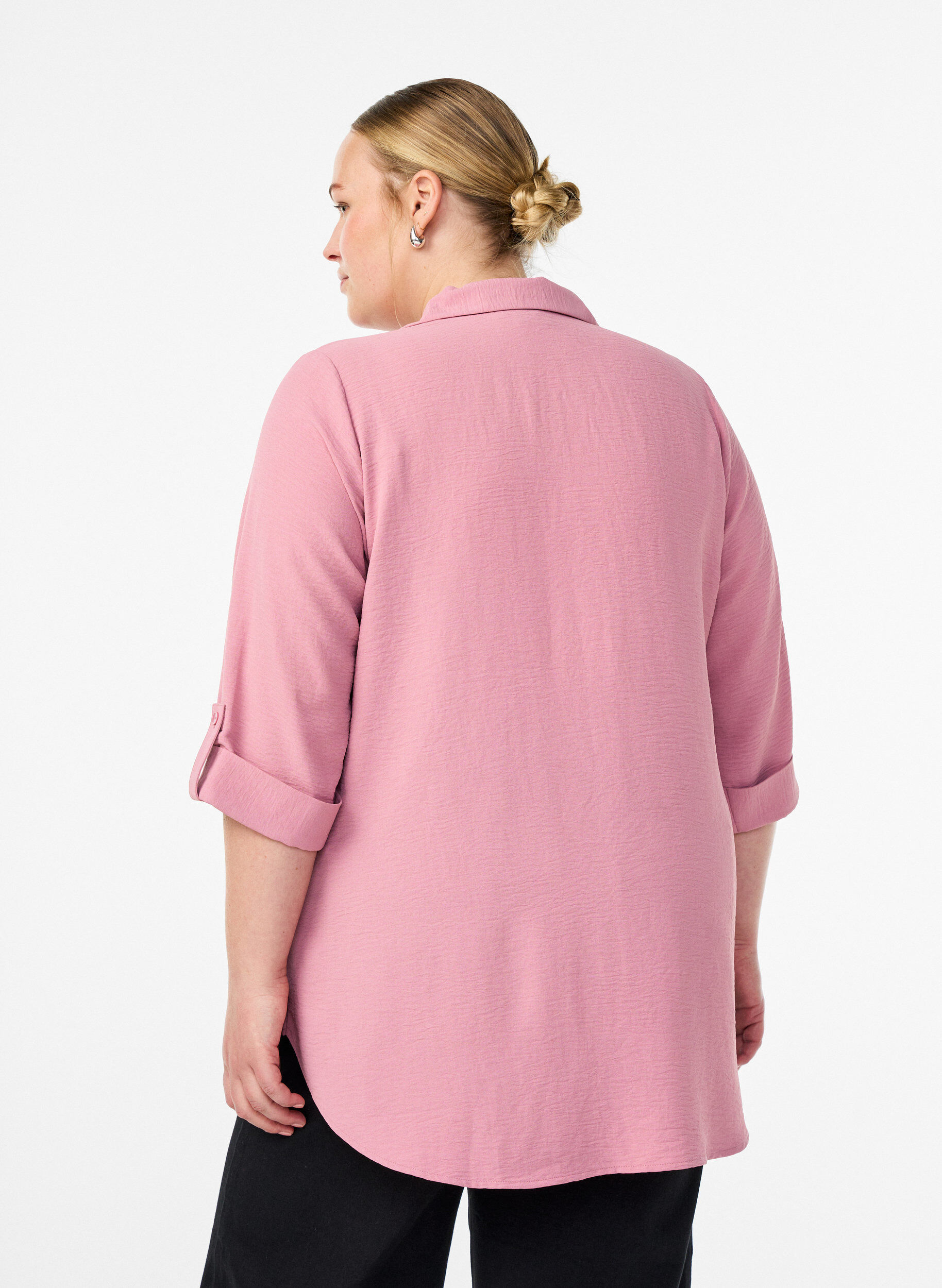 Zizzi FLASH - Chemise avec poches poitrine et manches 3/4, Rose, Model image number 2